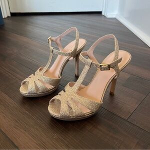 Kate Spade Elegant Gold Strappy Heels